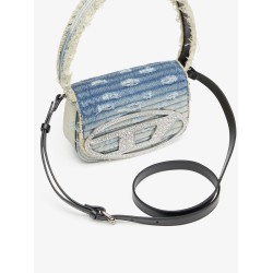 1DR denim shoulder bag with used effect