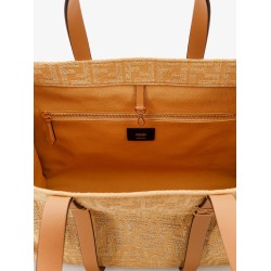 Summer Tote rafia shoulder bag with all-over FF logo