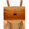 Summer Tote rafia shoulder bag with all-over FF logo