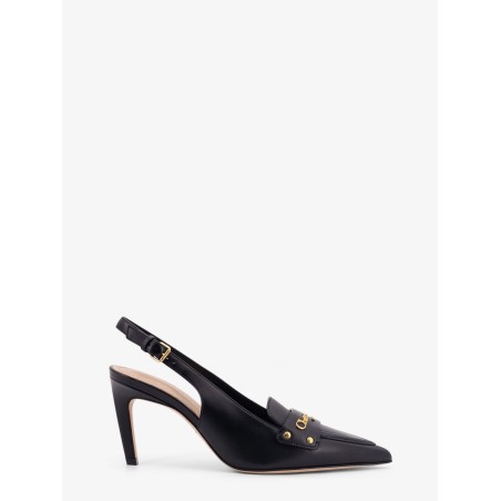 Boy leather decolleté slingback