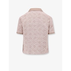 Macrocannage short sleeve cotton blend tweed blazer