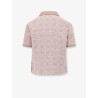 Macrocannage short sleeve cotton blend tweed blazer