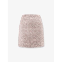 Macrocannage cotton blend tweed mini skirt