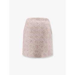 Macrocannage cotton blend tweed mini skirt