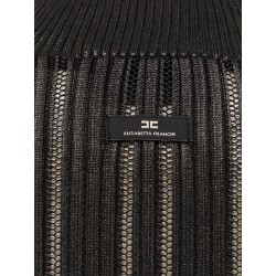 Metallic fabric turtleneck sweater