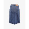 Denim skirt with suede inserts