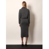 Cashmere and cotton pencil skirt