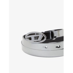 Silver leather belt