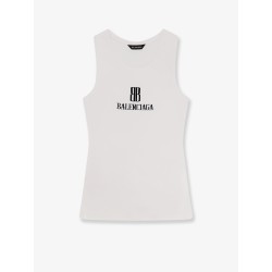 Ribbed viscose blend tank top