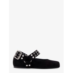 Suede Biker Flat Ballerinas