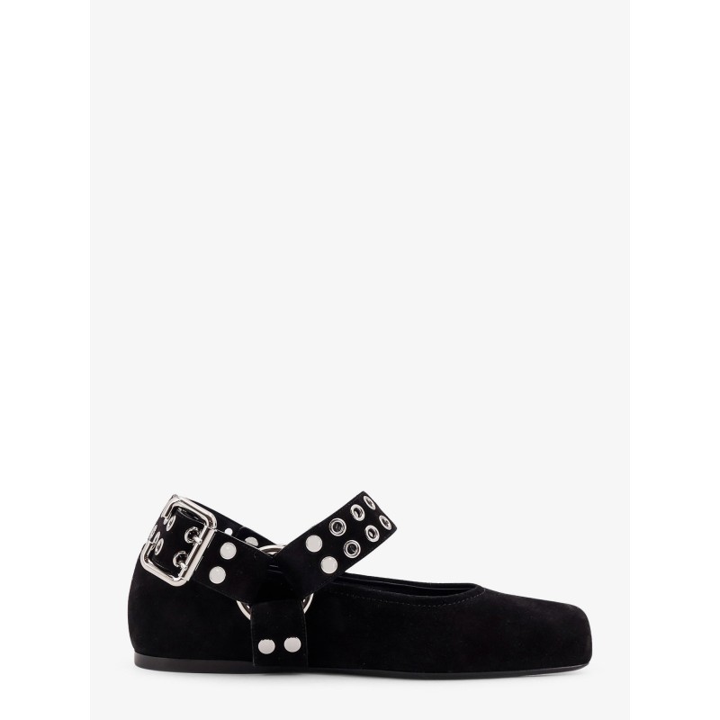 Suede Biker Flat Ballerinas