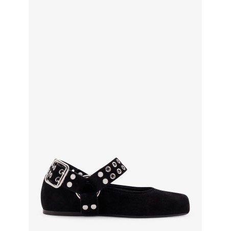 Suede Biker Flat Ballerinas