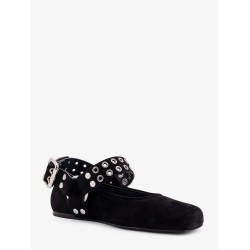 Suede Biker Flat Ballerinas