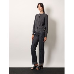 Turned up jeans with straight leg