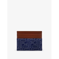 Jacquard FF fabric cardholder with denim effect