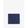 Denim-effect FF Jacquard bi-fold wallet