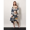 Patchwork silk dress