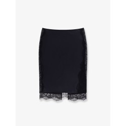 Silk skirt with lace inserts