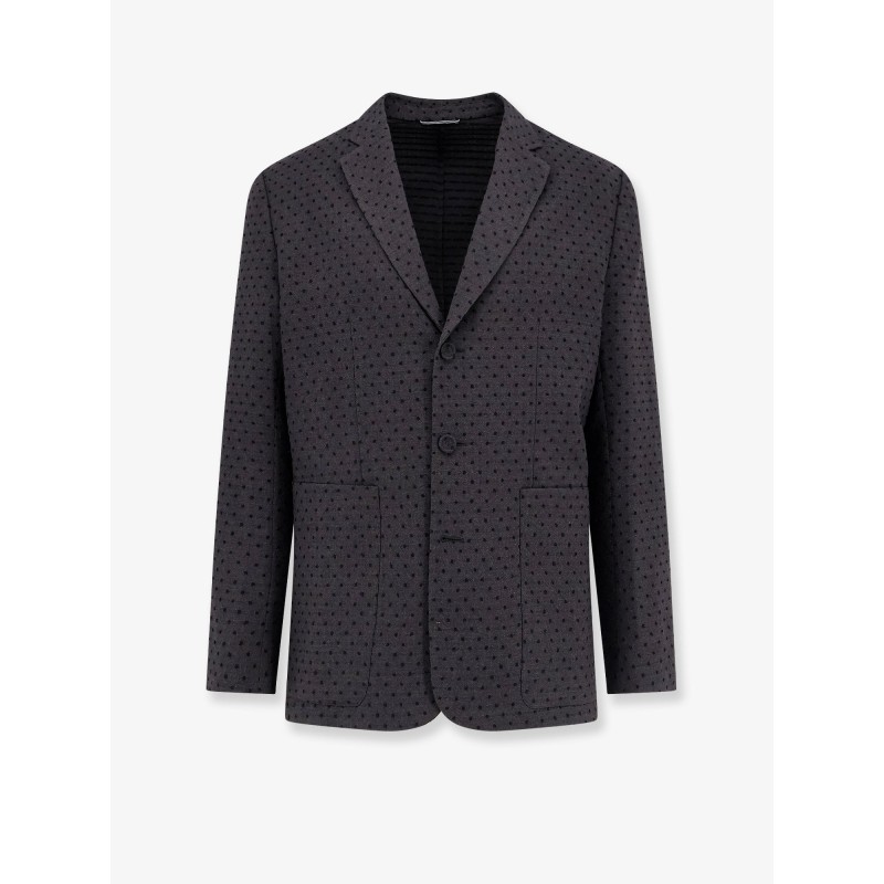Polka-dots virgin wool and alpaca jacquard blazer