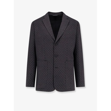 Polka-dots virgin wool and alpaca jacquard blazer