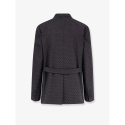 Polka-dots virgin wool and alpaca jacquard blazer