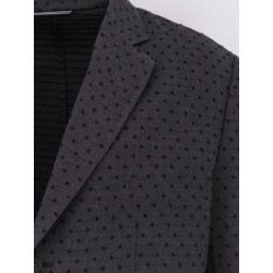 Polka-dots virgin wool and alpaca jacquard blazer