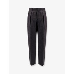 Polka-dots virgin wool and alpaca jacquard trousers