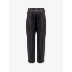 Polka-dots virgin wool and alpaca jacquard trousers