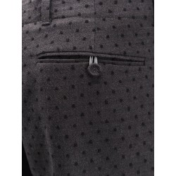Polka-dots virgin wool and alpaca jacquard trousers