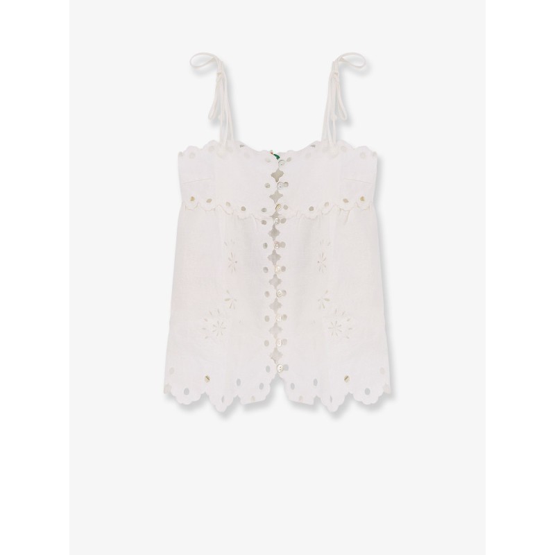 Perforated linen top