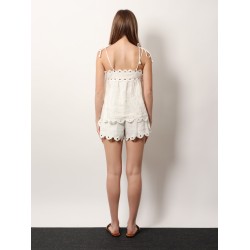 Perforated linen top