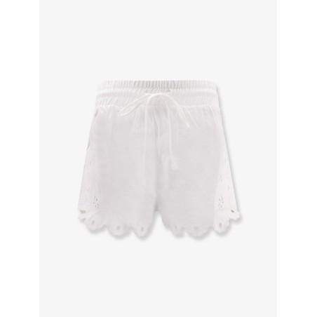 Linen perforated shorts