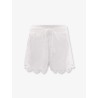Linen perforated shorts