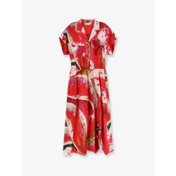 Printed silk chemisier/dress