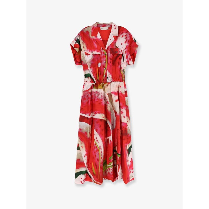 Printed silk chemisier/dress