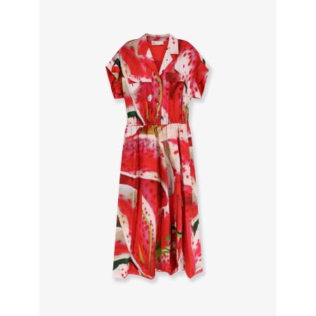 Printed silk chemisier/dress