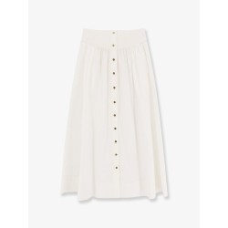 Cotton skirt with logoed buttons