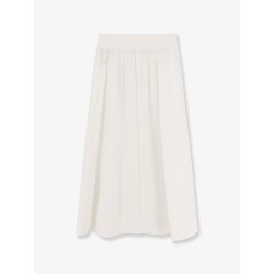 Cotton skirt with logoed buttons