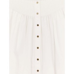 Cotton skirt with logoed buttons