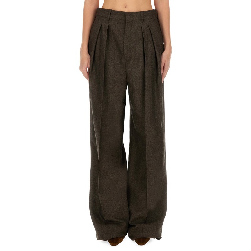 WOOL WIDE LEG PANTS