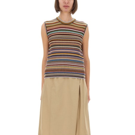 "SIGNATURE STRIPE" KNIT VEST