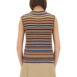 "SIGNATURE STRIPE" KNIT VEST