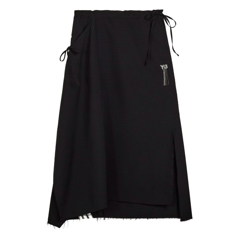 "UNIFORM RAW" MIDI SKIRT