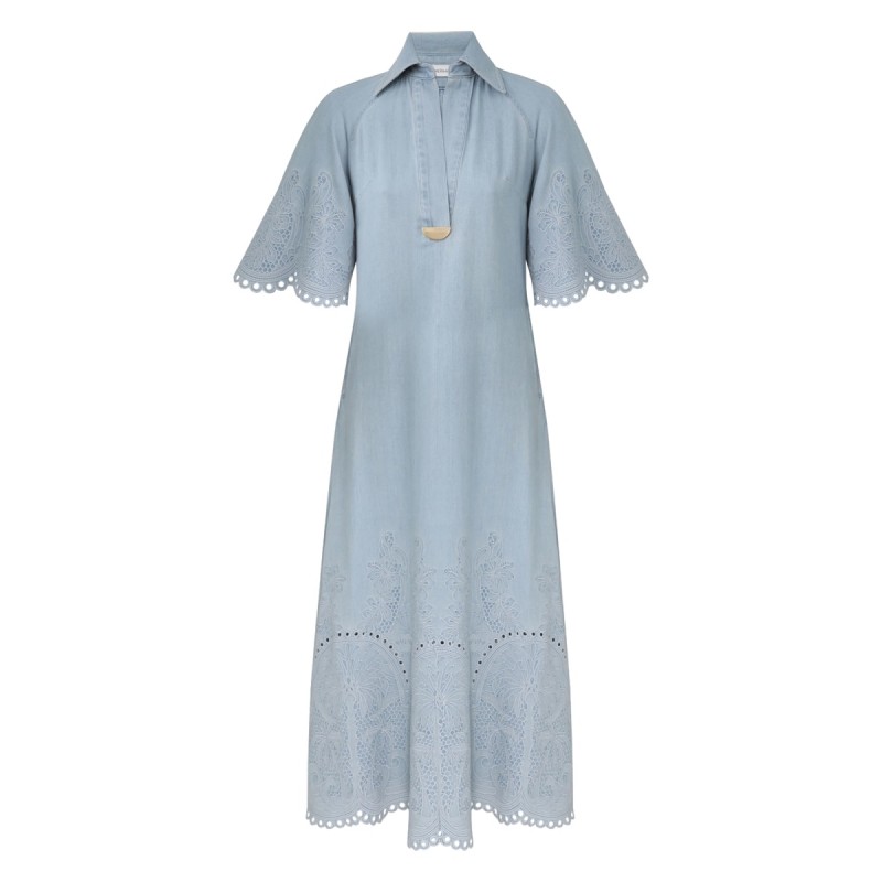 "DAYLIGHT" DENIM MIDI DRESS
