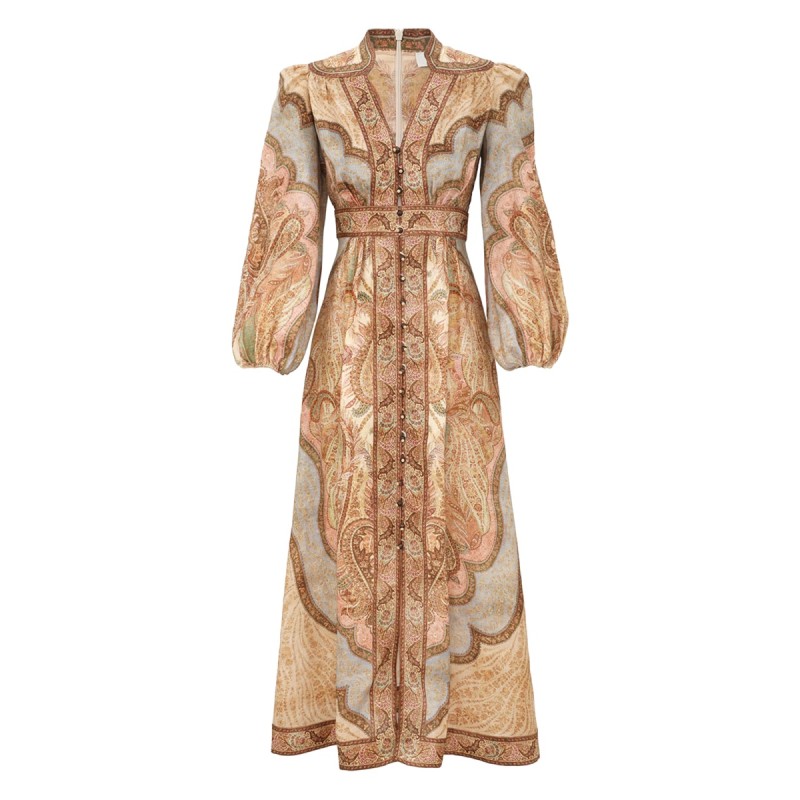 "WANDERLUST" LOW-CUT MIDI DRESS