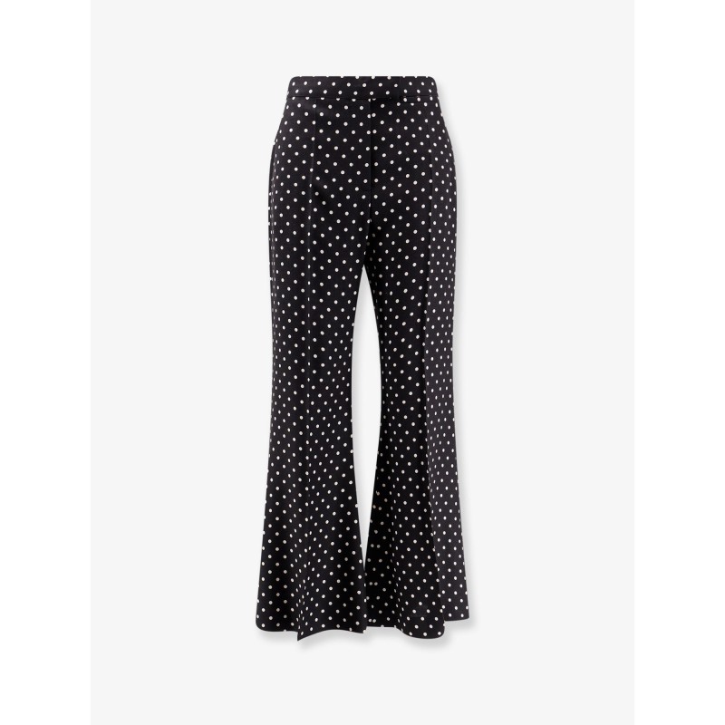 Polka-dots viscose trousers