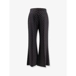 Polka-dots viscose trousers