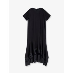 Cotton dress with pleated details