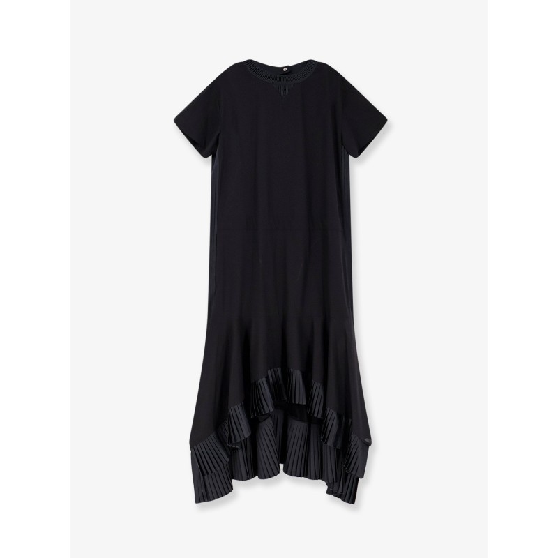 Cotton dress with pleated details