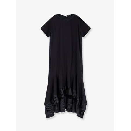 Cotton dress with pleated details